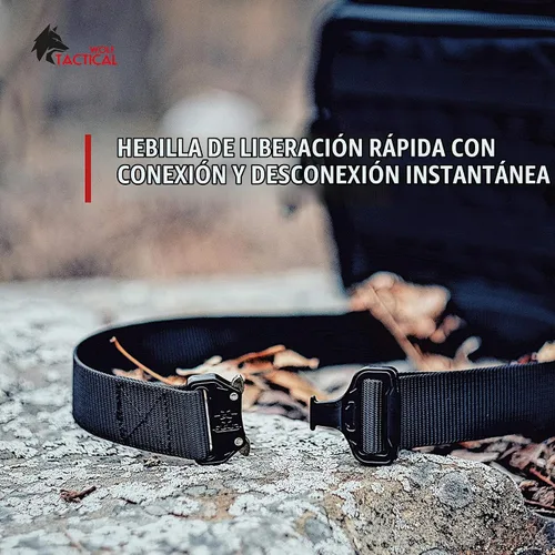 Vista 3 de Wolf Tactical - Cinturón de EDC de liberación rápida de alta resistencia. Cinturón de nailon de pistola, rígido de 2 capas de 3,8 cm /1,5 pulgadas