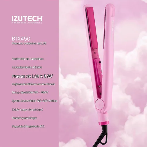 Vista 2 de IZUTECH BTX450 One Inch Styler Algodón Rosa