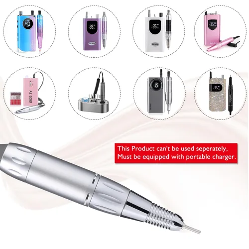 Vista 3 de AZ GOGO Pieza de mano para TP283 - Taladro de uñas eléctrico portátil de 30000 RPM para uñas acrílicas (necesita cargador portátil)