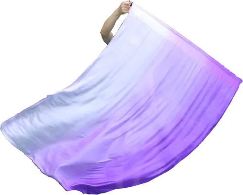 Vista 21 de Winged Sirenny Bandera de seda Poi, 50 pulgadas rectangular de seda giratoria, bandera de alabanza profética adoración adoración danza (aventura B)
