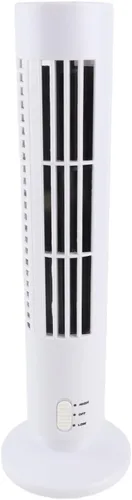 Vista 5 de USB Bladeless Tower Fan, Adjustable 2 Speeds (White)