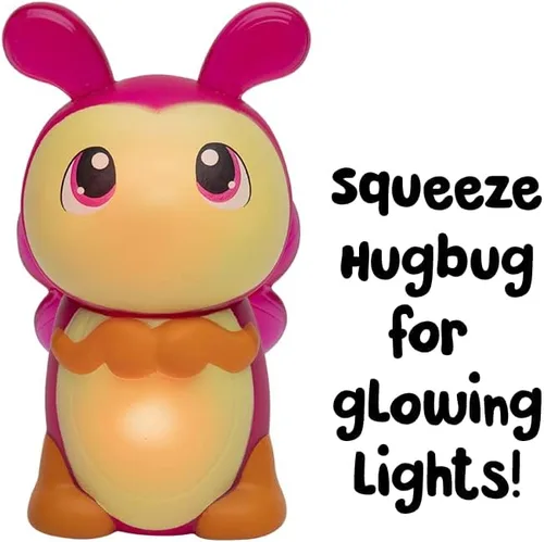 Vista 4 de Playskool Glo Friends - Hugbug & Harmony Pop, Push & Roll! - Vehículo cisne - Insecto brillante - Juguete SEL - A partir de 2 años
