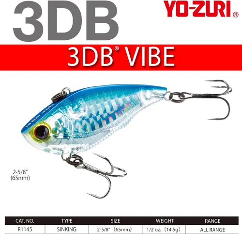 Vista 3 de Yo-Zuri 3DB Vibe Sinking Señuelo, prisma dorado negro, 2-1/2 pulgadas