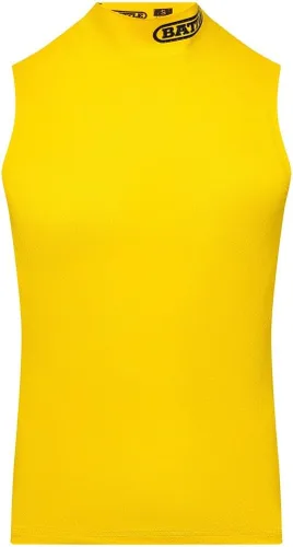 Vista 4 de Battle Camisa deportiva sin mangas de compresión con cuello simulado, malla elástica en 4 direcciones, absorbe la humedad