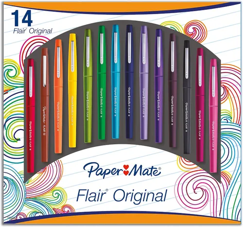Vista 17 de Paper Mate Flair Original - Bolígrafo de punta de fieltro, tamaño mediano, varios colores estándar, paquete de 3
