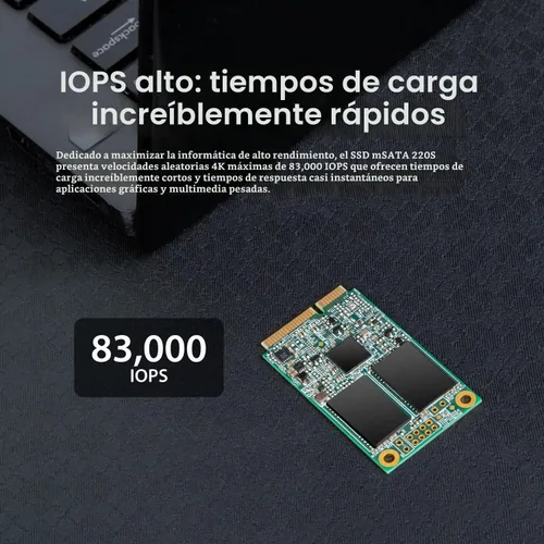 Vista 6 de Transcend SSD SATA III MSA220S MSA220S de 64 GB, caché SLC