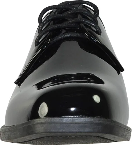 Vista 6 de VANGELO Zapato de vestir Oxford con cordones para niños, zapatos de esmoquin para bailes, uniformes, bodas, eventos formales, tamaño desde niños