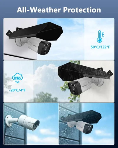 Vista 5 de OOSSXX Cámara de seguridad universal Sun Rain Cover Shield Protective Roof