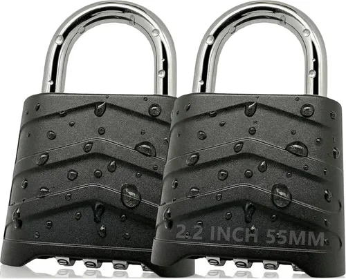Vista 8 de SEPOX 10 candados combinados resistentes a la intemperie de 2.2 pulgadas, 4 cerraduras digitales grandes para exteriores, cuerpo de bloqueo