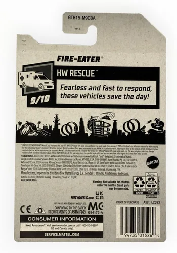 Vista 2 de Hot Wheels Devorador de fuego, [amarillo] 246/250 Rescue 9/10