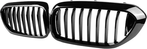 Vista 17 de Rejilla F10, parrilla frontal negra compatible con BMW 2010-2017 5 Series F10 F11 F18 M5 528i 535d 535i 550i, M Color Double Slats