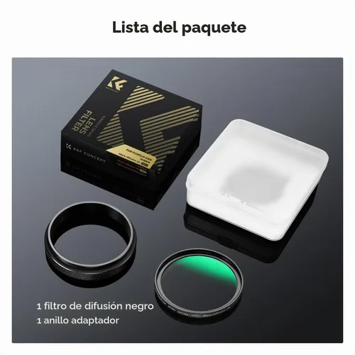 Vista 8 de K&F CONCEPT Filtro de difusión negro 1/4 (negro) compatible con la serie