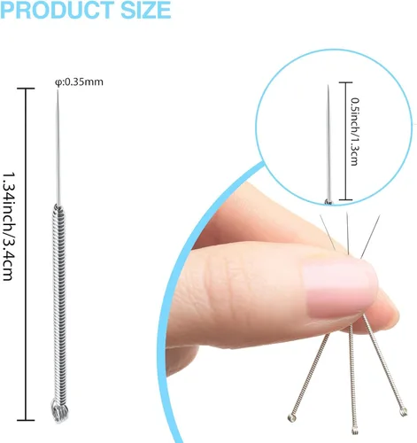 Vista 4 de Kit profesional para eliminar espinillas, 100 agujas desechables para el acné, herramientas para eliminar puntos negros, herramienta extractora