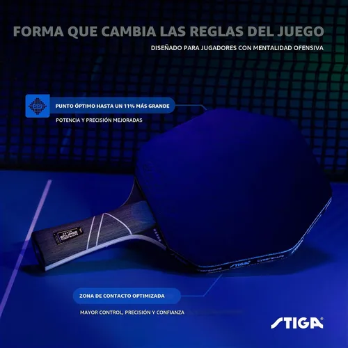 Vista 5 de STIGA Cybershape Eclipse - Pala de ping pong – Raqueta de tenis de mesa de rendimiento profesional – Paleta hexagonal de calidad de torneo