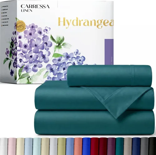 Vista 34 de Carressa Linen - Juego de sábanas 100% algodón de 600 hilos