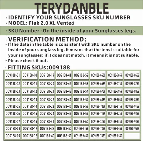 Vista 6 de TERYDANBLE Lentes compatiblesde repuesto para Oakley Flak 2.0 XL ventiladas con 5