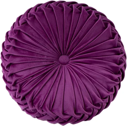 Vista 14 de Baiyuruodie Cojín redondo de terciopelo, cojín decorativo para sofá y cama del dormitorio (38cm, azul)