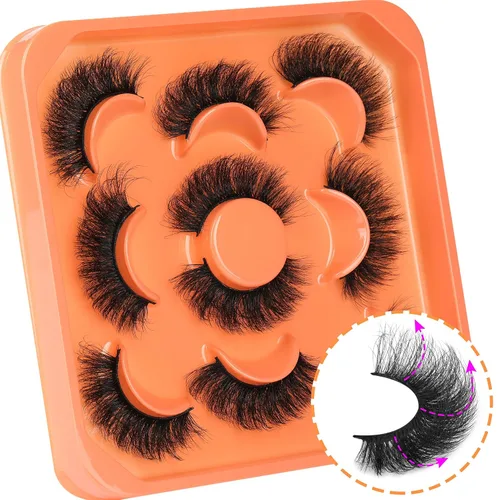 Vista 6 de Pestañas postizas de visón de 3D con volumen completo de 18mm, pestañas postizas gruesas de aspecto natural, extensiones de pestañas falsas 5 pares