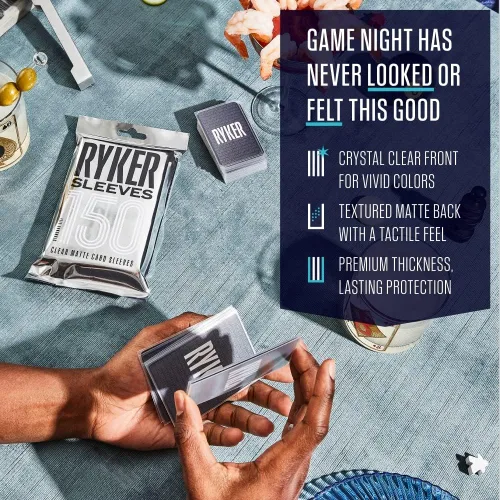 Vista 3 de Ryker Compatible con juego de mesa Exploding Kittens Plus 4 expansiones juego de cartas Fundas para cartas de juego de mesa (transparentes)