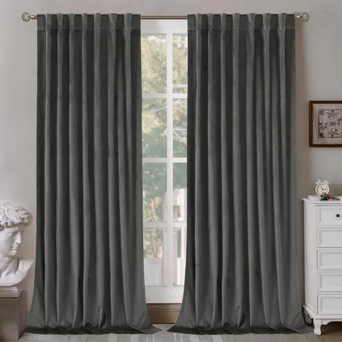 Vista 50 de BGment Cortinas de terciopelo rosa polvoriento, 2 paneles de 84 pulgadas, 2 paneles para sala de estar, aislamiento térmico de lujo, reducen