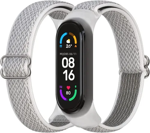 Vista 14 de CYTSH Correa de reloj para Mi Band 6 Correa elástica ajustable de nailon trenzado Miband 6 Miband 5 Pulsera 5 6 Correa de reloj 2 piezas