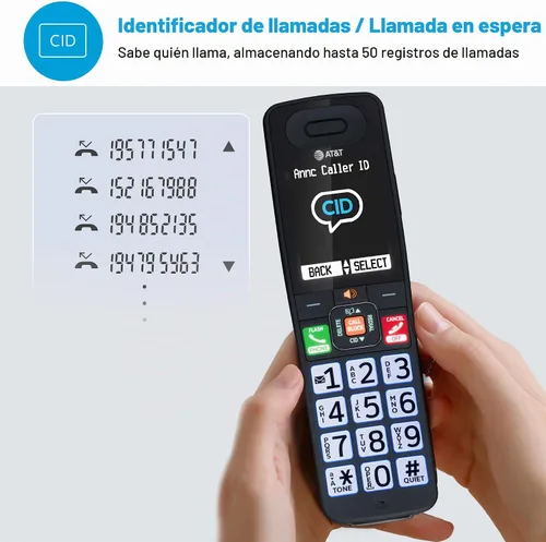 Vista 12 de Teléfono inalámbrico AT&T con sistema de contestador — BL108