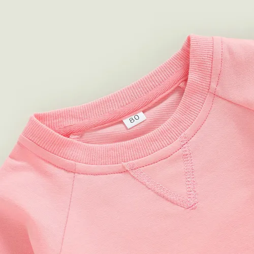 Vista 5 de Sudadera unisex de algodón de color sólido para bebé, camiseta de manga larga con cuello redondo