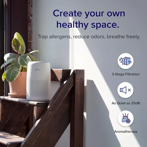 Vista 6 de LEVOIT - Purificadores de aire, Vital 100, purificadores de aire blanco y para dormitorio, hogar, blanco