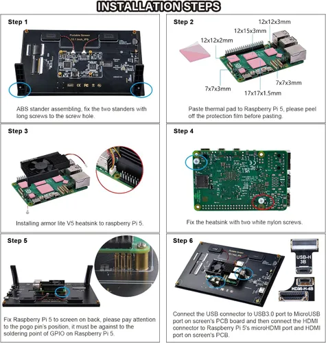 Vista 8 de GeeekPi Pantalla táctil capacitiva de 10.1 pulgadas para Raspberry Pi, monitor HDMI IPS 1280X800 pantalla LCD con doble altavoz para Raspberry Pi