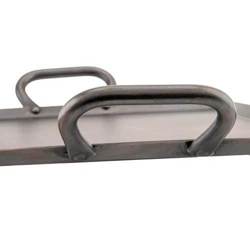 Vista 3 de G.E.T. SSTPD-1612-ANT - Bandeja otomana de metal resistente con asas, 16 x 12 pulgadas, bronce martillado