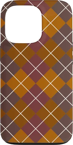 Vista 10 de iPhone 16 lindo tartán marrón cuadros para niñas escocesas y otoño otoño caso