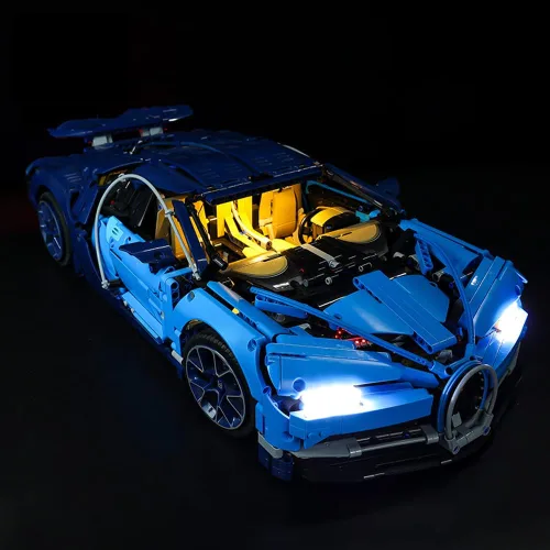 Vista 9 de Kit de luz LED para Lego 42083 Bugatti Chiron Model Building Kit; kit de iluminación de bricolaje compatible con Lego 42083 (solo kit de luz Led)