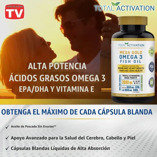 Vista 4 de Omega 3 Burpless Max Strength - Suplemento de aceite de pescado, fórmula Dr. 2000 mg con vitamina E, 800 mg EPA 600 mg DHA Ultimate Brain, soporte
