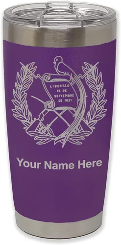 Vista 33 de LaserGram - Vaso personalizado de 20 onzas, bandera de Guatemala (negro) Regalo grabado, acero inoxidable aislado al vacío, grabado con láser