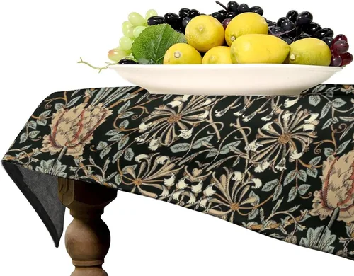 Vista 98 de Mantel Floral Retro de Pájaros, Diseño Original Bohemio William Morris Estampado Cubierta de Mesa para Hogar Picnic Fiesta Comedor Cocina William