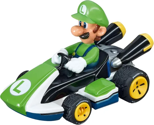 Vista 5 de Carrera GO Pista de Carreras Eléctrica para Vehículos Ranurados para Niños, Mario Kart, Escala 1:43 Authentic Mario toys racing set. Features