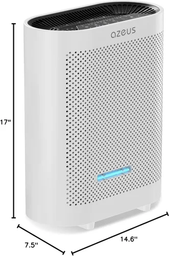 Vista 8 de AZEUS Purificador de aire True HEPA GL-FS32 Sistema de filtración de 4 etapas, funcionamiento ultrasilencioso y sensor de calidad del aire, ideal
