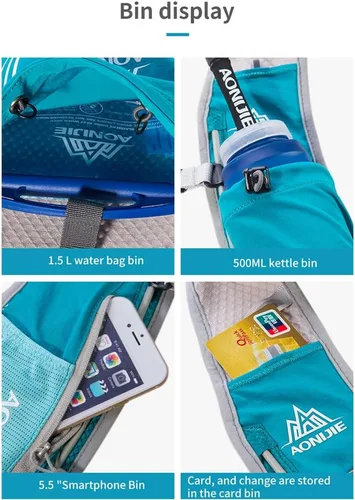 Vista 5 de AONIJIE Chaleco Mochila de Hidratación para Deportes al Aire Libre, Transpirable y Ligero, Paquete de Hidratación para Correr, Ciclismo y Senderismo