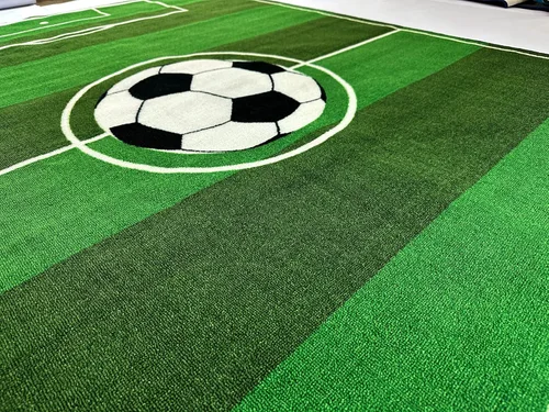 Vista 7 de Mybecca Alfombra para niños de 4 pies 11 pulgadas x 6 pies 10 pulgadas (59 x 82 pulgadas), con respaldo de gel antideslizante, campo de fútbol