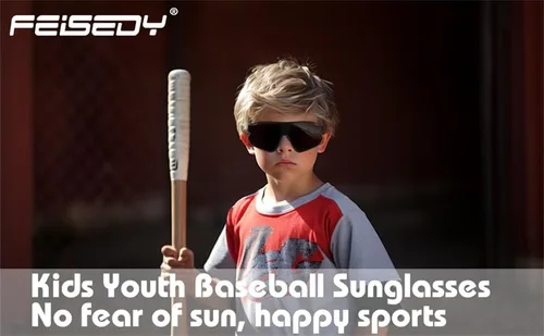 Vista 3 de FEISEDY Gafas de sol unisex para jóvenes, gafas de sol de béisbol y tenis, UV400 deportivas para niños y niñas, pantallas de ciclismo B4064