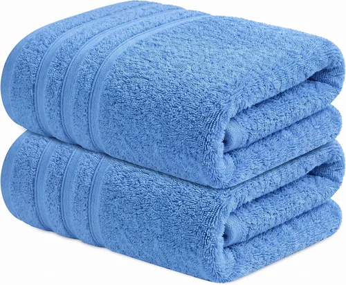 Vista 11 de Infinitee Xclusives - Toallas de baño 100% algodón hilado en anillo para baño, paquete de 2 Marina Tranquila