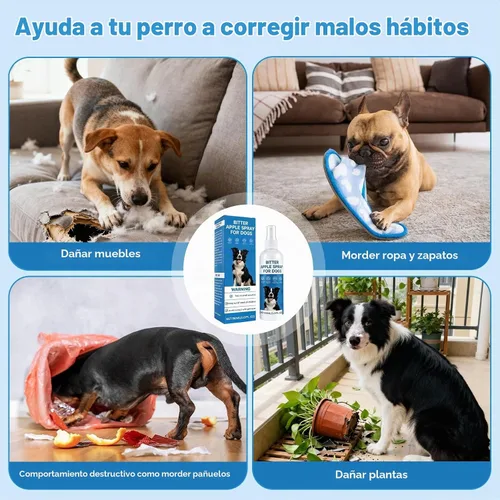 Vista 3 de Spray de manzana amarga para perros, sin alcohol, sin masticar y disuasorio para perros para dejar de masticar y lamer, proteger muebles, zapatos