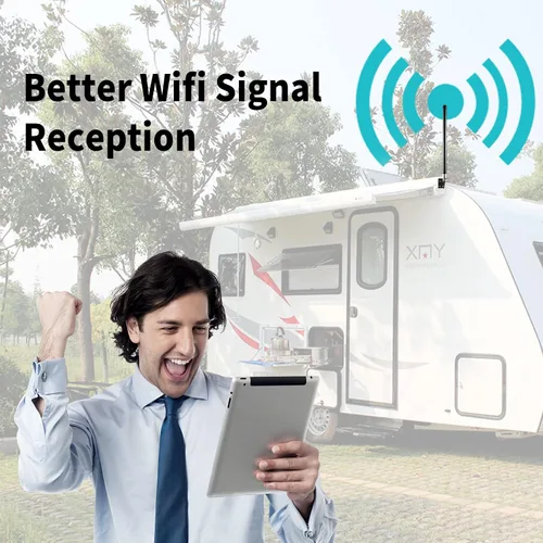 Vista 4 de 10dBi Antena WiFi de largo alcance de doble banda 2.4GHz 5GHz de fibra de vidrio para enrutador WiFi PCI-E Tarjeta de red Repetidor Cámara IP