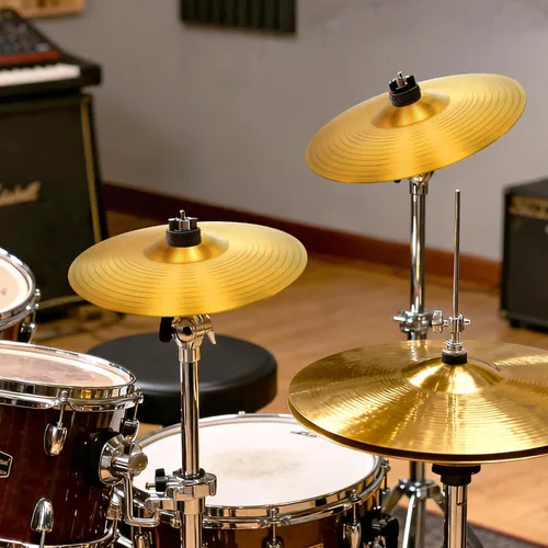 Vista 5 de Foraineam 2 piezas de platillo de 8 pulgadas Splash Drums Clásicos Platillos Platillos Instrumento de Percusión Golden Practice Drum Platillo