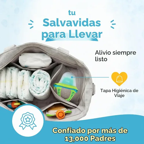 Vista 7 de Teetherpop Mordedor de silicona rellenable para bebés – Moldes de paletas de leche materna para la dentición con ranuras antiderrame – Mordedores