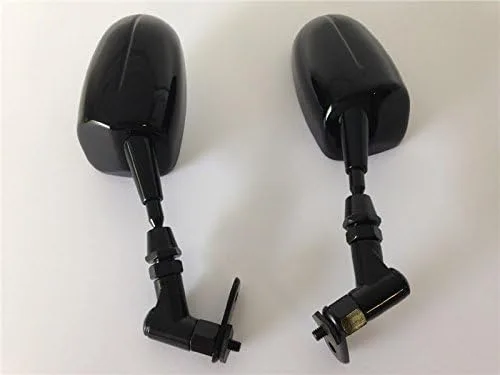 Vista 4 de Mini Espejos para Motocicleta Honda CBR 600RR Kawasaki Ninja 636 ZX6R Yamaha YZF R6 R1 Negro Nuevo