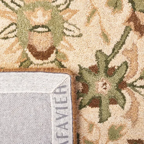 Vista 3 de SAFAVIEH Antiquity Collection - Alfombra decorativa de 3 x 5 pies, color marfil y beige, hecha a mano, lana tradicional, ideal para zonas de alto