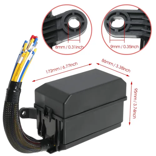 Vista 6 de Gebildet Caja de fusibles y relés de 12 V con 5 pines JD1914 40A relé y 1 relé de 4 pines 6 fusibles ATC/ATO, caja de relé de fusibles impermeable