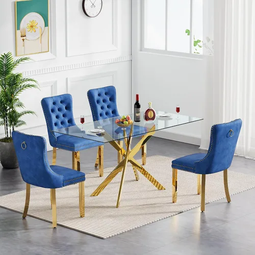 Vista 57 de Juego de mesa de comedor de cristal plateado moderno de 47 pulgadas para 2, juego de mesa de comedor de cocina redonda de 3 piezas con patas