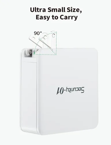 Vista 6 de Cargador USB C de 100 W, cargador de pared rápido Security-01 de 4 puertos GaN PD, compatible con MacBook Pro, MacBook Air, iPhone 14 13 Pro, Steam